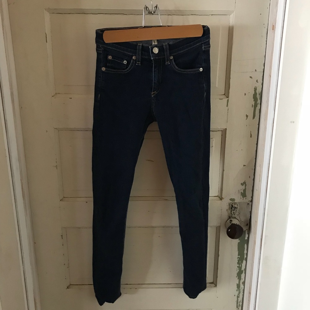 Rag & bone Hugh rise skinny blue denim jeans 24”